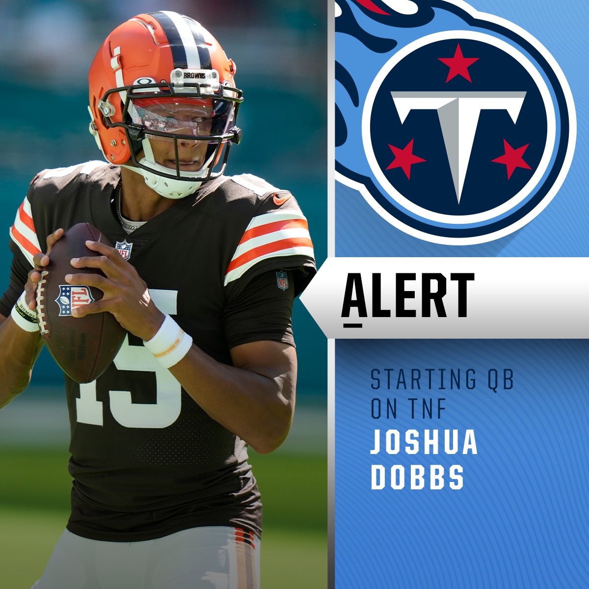 NFL on X: 'Joshua Dobbs to start at QB for Titans in Week 17. (via