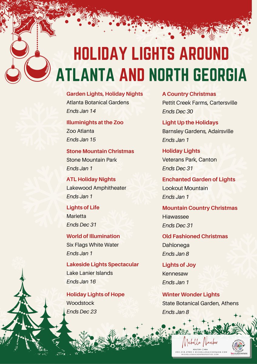 MichelleNaicker's tweet photo. Here's a list of Holiday Lights around Atlanta and North Georgia. ✔️ Don't miss it!! 😃 https://t.co/1eUgYLMdxM