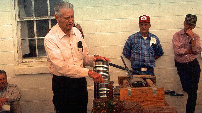mpkenna56's tweet photo. Throwback Thursday
Glenn Burton, Ph.D., discussing carbohydrate reserves in bermudagrass selections. He used two No. 10 cans with grass plugs in the bottom and the top can tapped to the bottom, preventing light from entering. Top growth in the dark was measured every 30 days. https://t.co/DyBycAqjE4