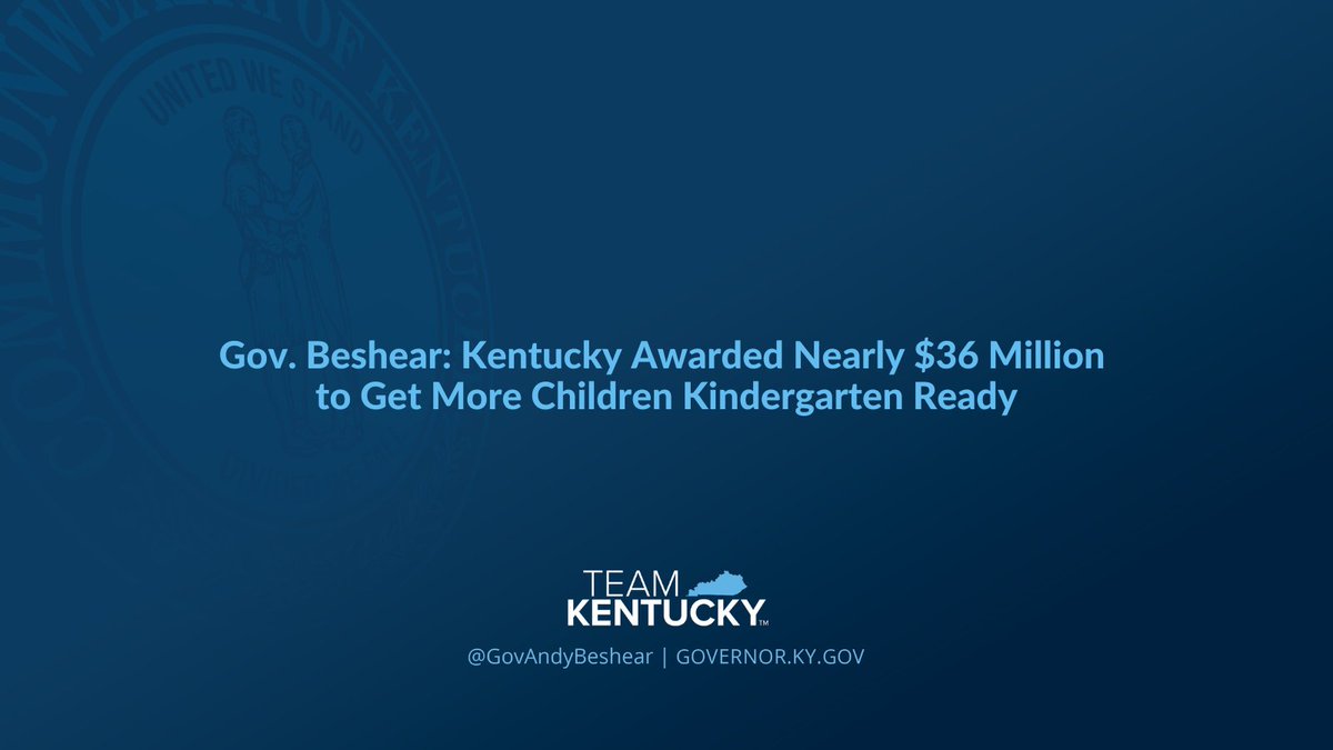 Gov. Andy Beshear announced today that the federal government has selected Kentucky for a nearly $36 million grant to support families and the state’s economy by ensuring more children are ready for kindergarten.

Read more: bit.ly/3IeV0EF