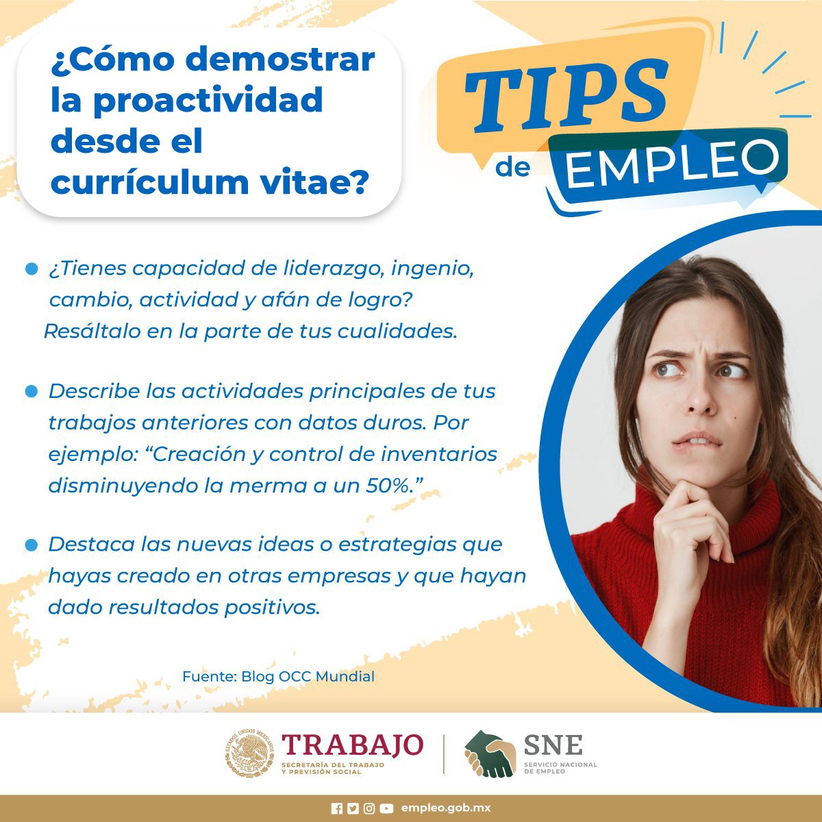 empleogob_mx's tweet photo. 📊🏢Las #empresas buscan personas que tengan un comportamiento proactivo para adaptarse al cambiante entorno laboral.

#TipsEmpleo #CV #Trabajo #SNE #EntrevistaLaboral https://t.co/9U9lZQ0MYQ