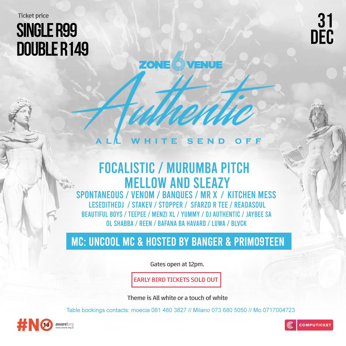 krugersville's tweet photo. Let’s indulge our NYE @Zone6Venue and be Authentic ❄️🥶🥶❄️🔥🔥 #AllWhiteSendOff is where we at that day. 

Ticket link: https://t.co/J5wybrZxNP https://t.co/NOz7KA8ENl