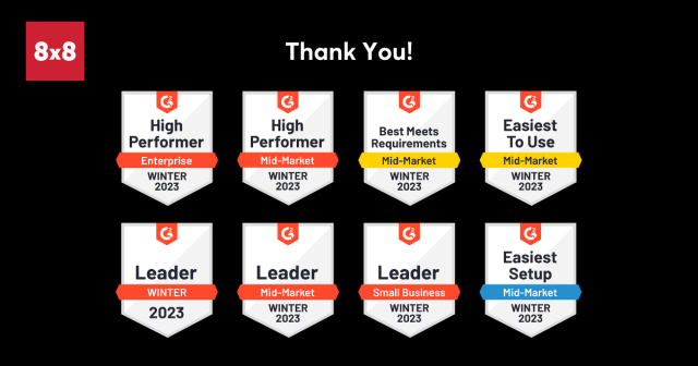 tinalundeensmit's tweet photo. Excited to share that 8x8 X Series has received multiple awards in the 2023 G2 Winter Reports! Find out why users trust @8x8 here. #XCaaS #UCaaS #CCaaS #communications https://t.co/lLtP6SIALi https://t.co/t3upbPgHzS