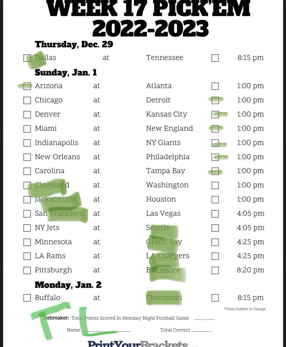 Sportz_Podcast's tweet photo. Happy New Year! Take a look at our Week 17 picks along with our Fantasy Championship Studs/Duds!

See you in 2023! https://t.co/phywS1qJYO