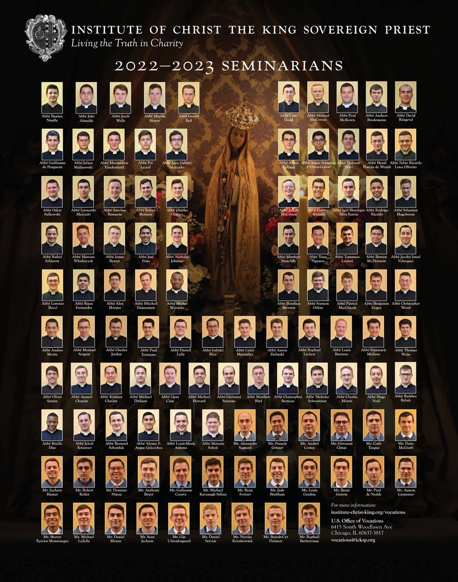 ICKSP's tweet photo. If you're looking for a New Year's resolution, consider praying for more vocations &amp; holy priests!

Please keep our ‘22-‘23 #ICKSP seminarians in your prayers. May Our Lady assist &amp; guide them through their discernment &amp; journey to a grace-filled vocation.

Deo gratias! https://t.co/kgsz6VXyWt