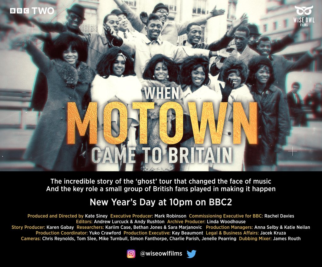 'When Motown Came to Britain' will air in the UK on BBC2 in the prestigious slot of 10pm on January 1, New Year’s Day 

& will thereafter be available on the BBC iPlayer. --> bbc.co.uk/iplayer

#FirstLadyofMotown #TheMiracles #motown @Motown