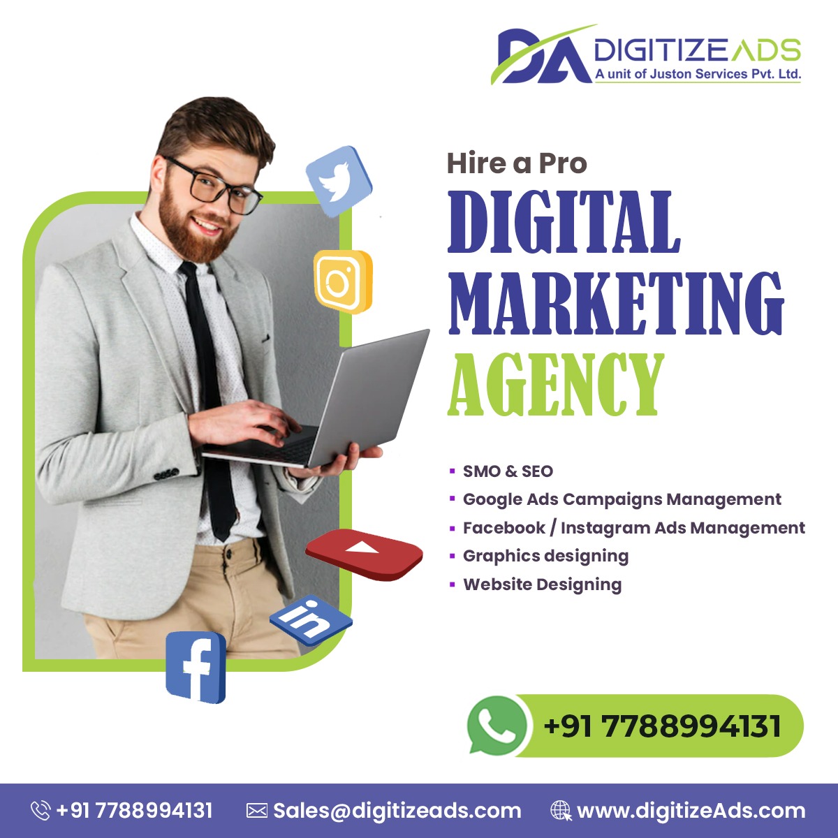 DigitizzeAds's tweet photo. Find the Best Digital Marketing Agency in Bhubaneswar, #DigitizeAds. We are equipping all digital services like SEO, SMO, Google Ads, Graphic Design, and more. Our charges and services are both suitable for all clients. If you would like more details, please call +91 7788994131. https://t.co/KR5j4MeaLz