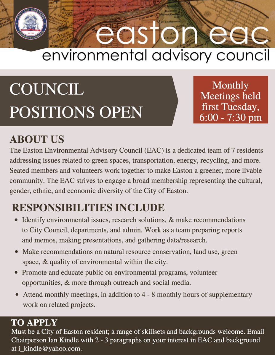 City of Easton PA Official on Twitter "The Easton Advisory Council is