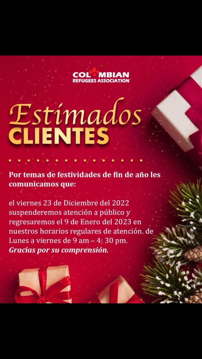 ⚠️#avisosparroquiales
Gracias por su comprensión y felices fiestas, un abrazo y nuestros mejores deseos 2023 
Los queremos comunidad 🎄🌟