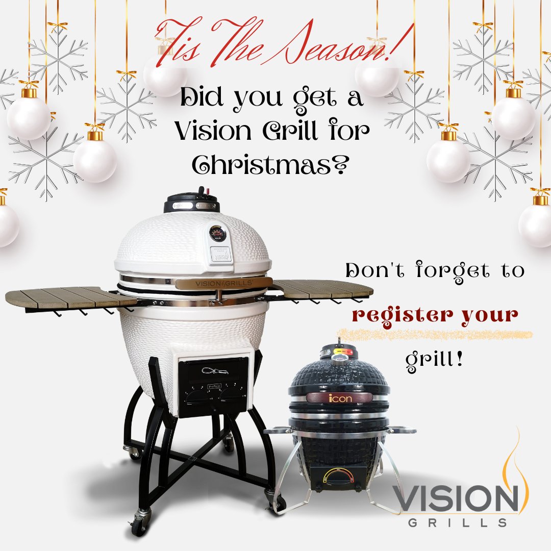 Did you get a Vision Grill for Christmas or this Holiday Season? 
Make sure you get your Grill Registered! 
👉  visiongrills.com/resources/regi…

#ChristmasGift  #VisionGrills #KamadoGrilling #WinterGrilling #foodlover #bbq #barbecue #smoked #FoodNerd #LowAndSlow #SmokeAndFire #PitMaster