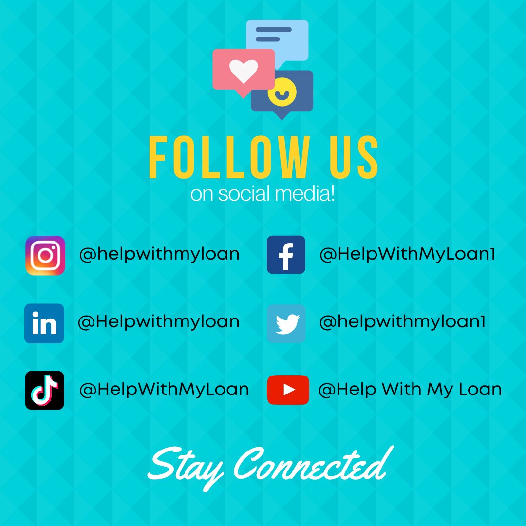 helpwithmyloan1's tweet photo. Don't forget to follow us on social media to stay in the loop! https://t.co/M7tmIvoXS3