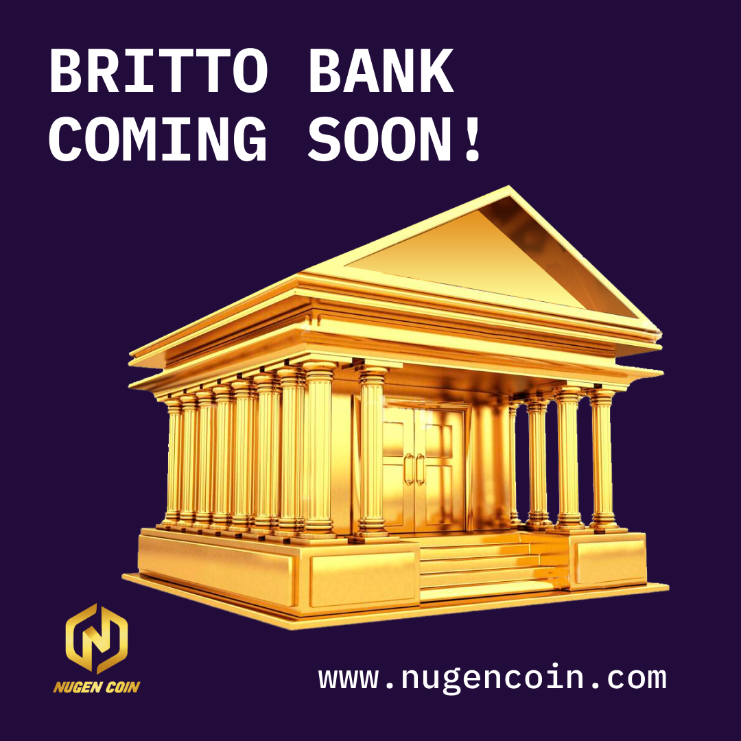 We’re thrilled to announce the opening of Britto Bank coming soon  - bringing you a secure digital banking experience and the ability to buy and sell crypto. 🤑🔐 New Britto bank coming soon in USA! nugencoin.com

#NUGENCoin #CryptoBanking #BrittoBank
