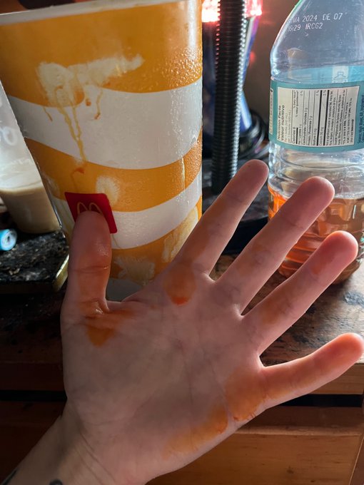 @McDonalds I just wanted coke to go with my morning blaze sesh and instead I got a dyed hand. Wtf???<a class="tags" target="_blank" title="On Twitter" href="/?out=eyJ0eXAiOiJKV1QiLCJhbGciOiJIUzUxMiJ9.eyJpYXQiOjE3MjY0MDUwNjEsImlzcyI6InR3cG9ybnN0YXJzLmNvbSIsIm5iZiI6MTcyNjQwNTA2MSwiZXhwIjoxNzU3OTQxMDYxLCJyZWRpcmVjdF91cmwiOiJodHRwczovL3R3aXR0ZXIuY29tL01jRG9uYWxkcyJ9.AKOD0hQ6WkH5MSFBaSoJ2vkxibG9wUrFykKq1-uKydt1NRoN90_Bj9eNSQHtGTR8EhCSg_tXk__N3ExA09JY-Q">@McDonalds</a>