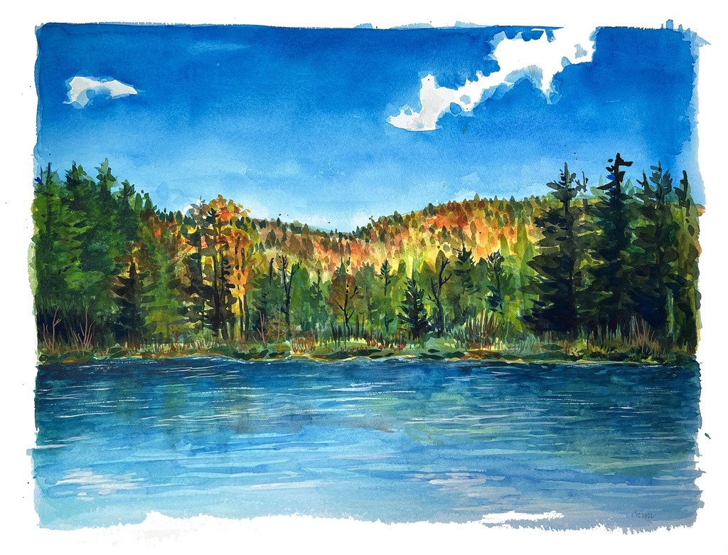 adrndack's tweet image. Finally sharing the final landscape painting I gave you a sneak peek of last month!
#adirondacks #watercolorpainting instagr.am/p/CmwuC8IDBxS/