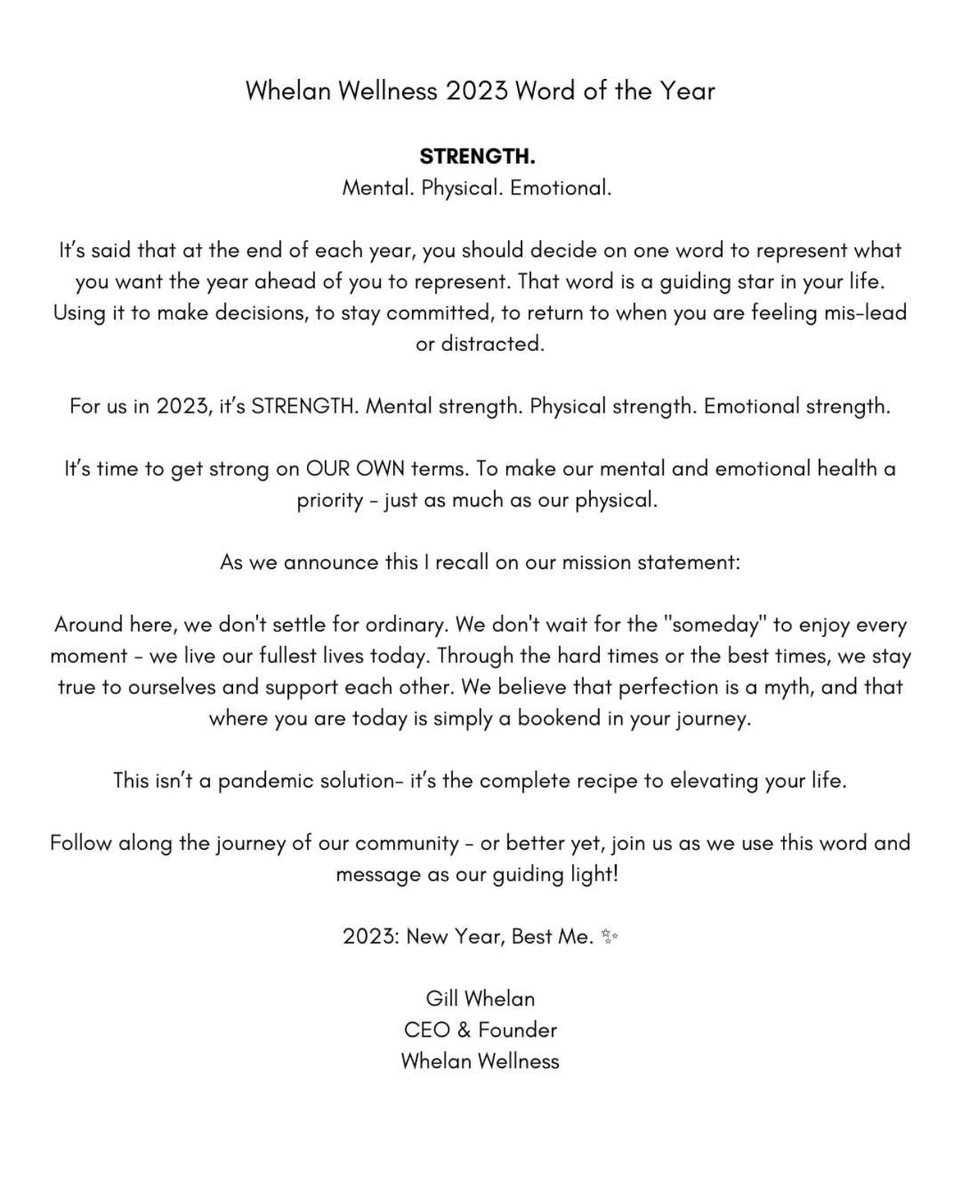 It’s almost 2023, and I believe we’re all feeling those “we made it” vibes. 

What’s more powerful than that though is to reflect on and recognize our STRENGTH. 

I present to you, our 2023 word of the year, and our WHY ✨