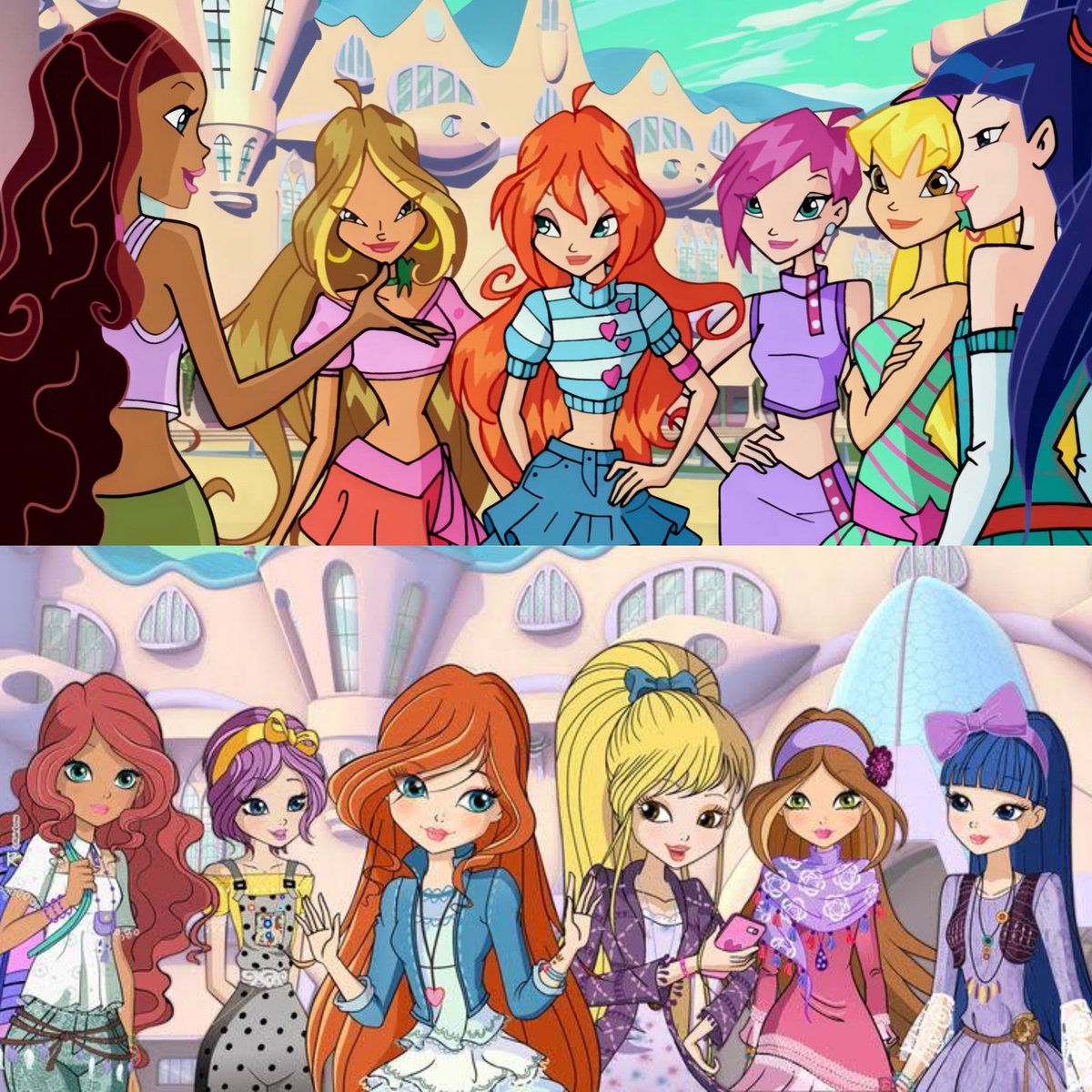 spicyroxxi's tweet image. The fact that winx in season 8 are supposed to be 7 years older than in season 1 is wild… they literally look like middle schoolers 😭