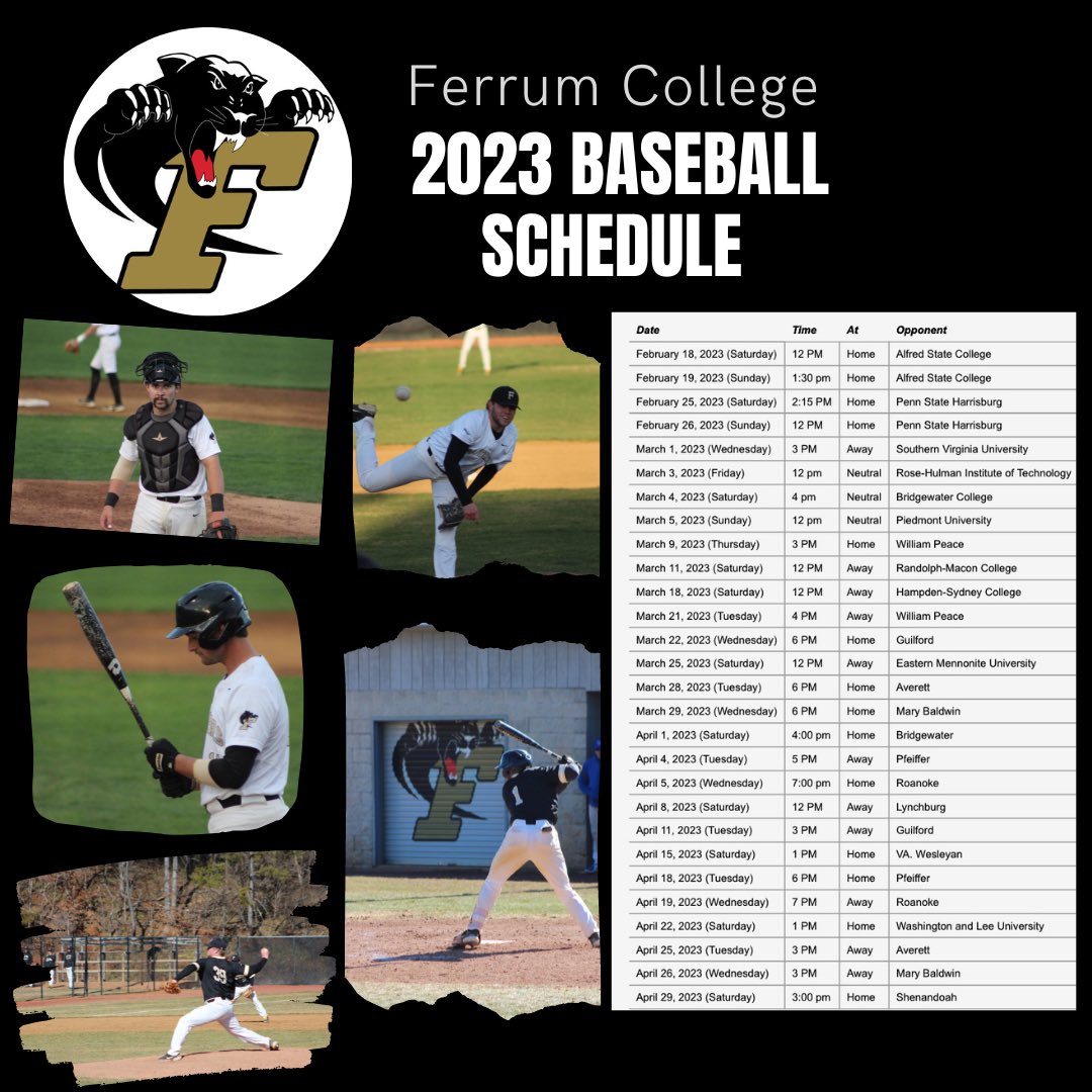 2023 Schedule 👇 #GoPanthers #ForgedAsOne #NCAABaseball #ODAC #D3Baseball