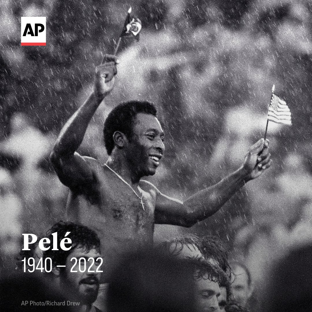 BREAKING: Pelé, the exuberant Brazilian king of soccer who won a record three World Cups and as standard-bearer of “the beautiful game” was one of the most commanding sports figures of the last century, died on Thursday. He was 82. apne.ws/mgfkXu2