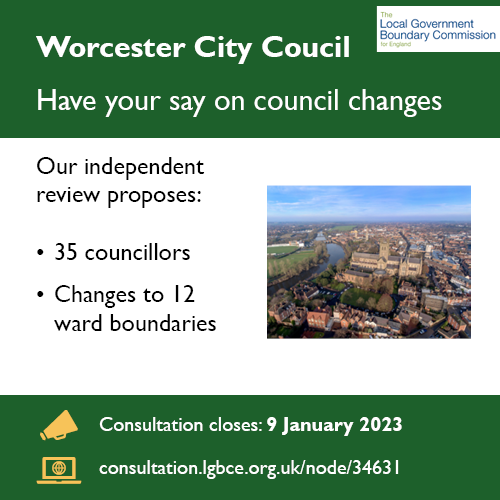 myworcester's tweet photo. Big changes are being proposed to the electoral wards at #Worcester City Council in a review by the independent @LGBCE, including splitting Cathedral into two and combining Warndon &amp; Gorse Hill.  
Find out more and have your say at https://t.co/6aY80mK6uu https://t.co/AQY7XfSzP7