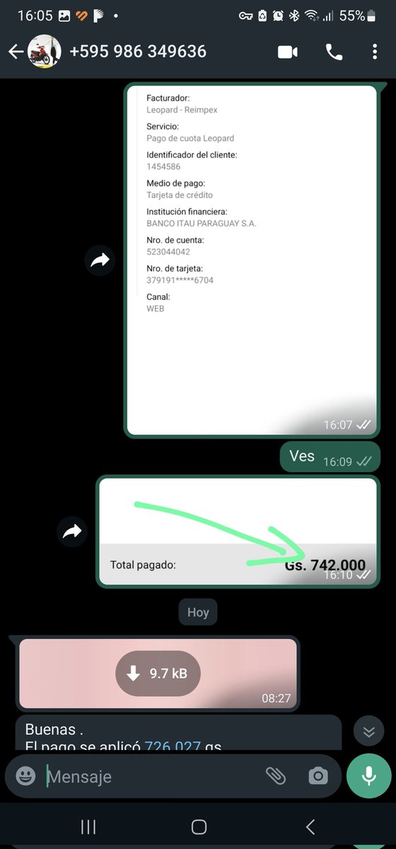 oma1980's tweet photo. @sedecopy si yo pague vía #Bancard el importe de la cuota estipulado en el contrato que tengo con #Reimpex
Pueden ellos cobrarme una comisión que no figura en el contrato?
@Bibilando de nuevo recurro a tus super poderes https://t.co/9tpNwzv3PH