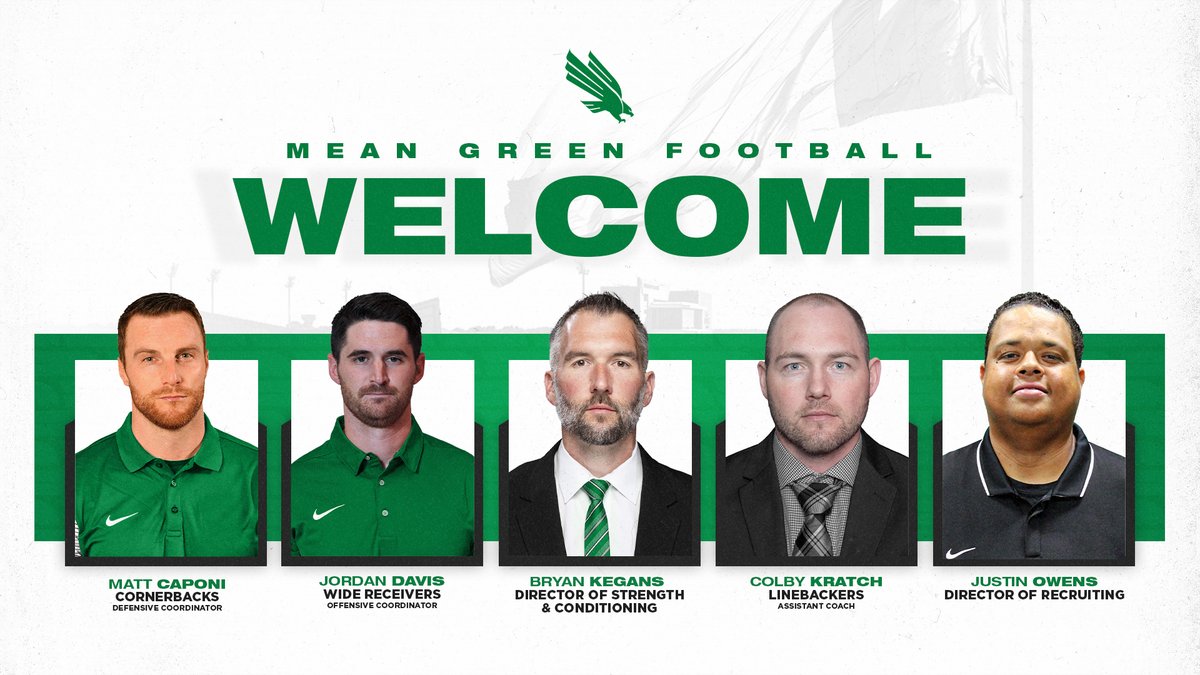 📢Five more added to staff by @__CoachMorris 🔗 northtex.as/FBStaff1229 #GMG