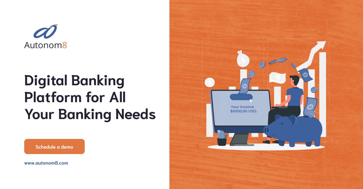 autonom8's tweet photo. #Autonom8’s #CustomerJourneyAutomation platform for banking can streamline your customer-facing and back-office workflows, so that you can focus on your customers.
Schedule a demo now: https://t.co/QgH4PdEBya
#LowCode #NoCode #WorkflowAutomation #Hyperautomation https://t.co/1tjHFXYgjm