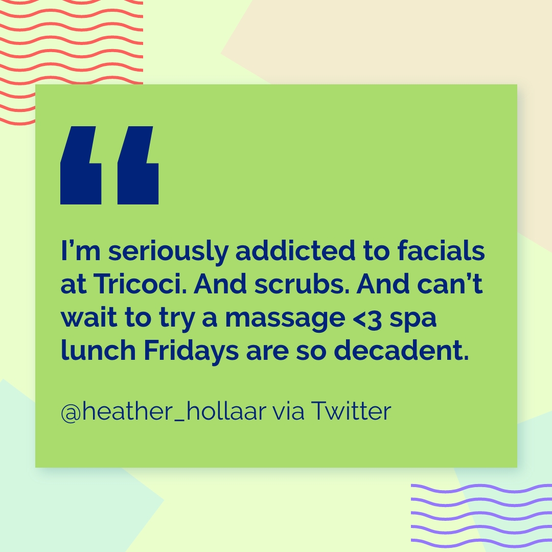 Let’s make those spa lunch Fridays a 2023 resolution! We love to make you feel decadent every week, Heather 💚 @heather_hollaar via Twitter
