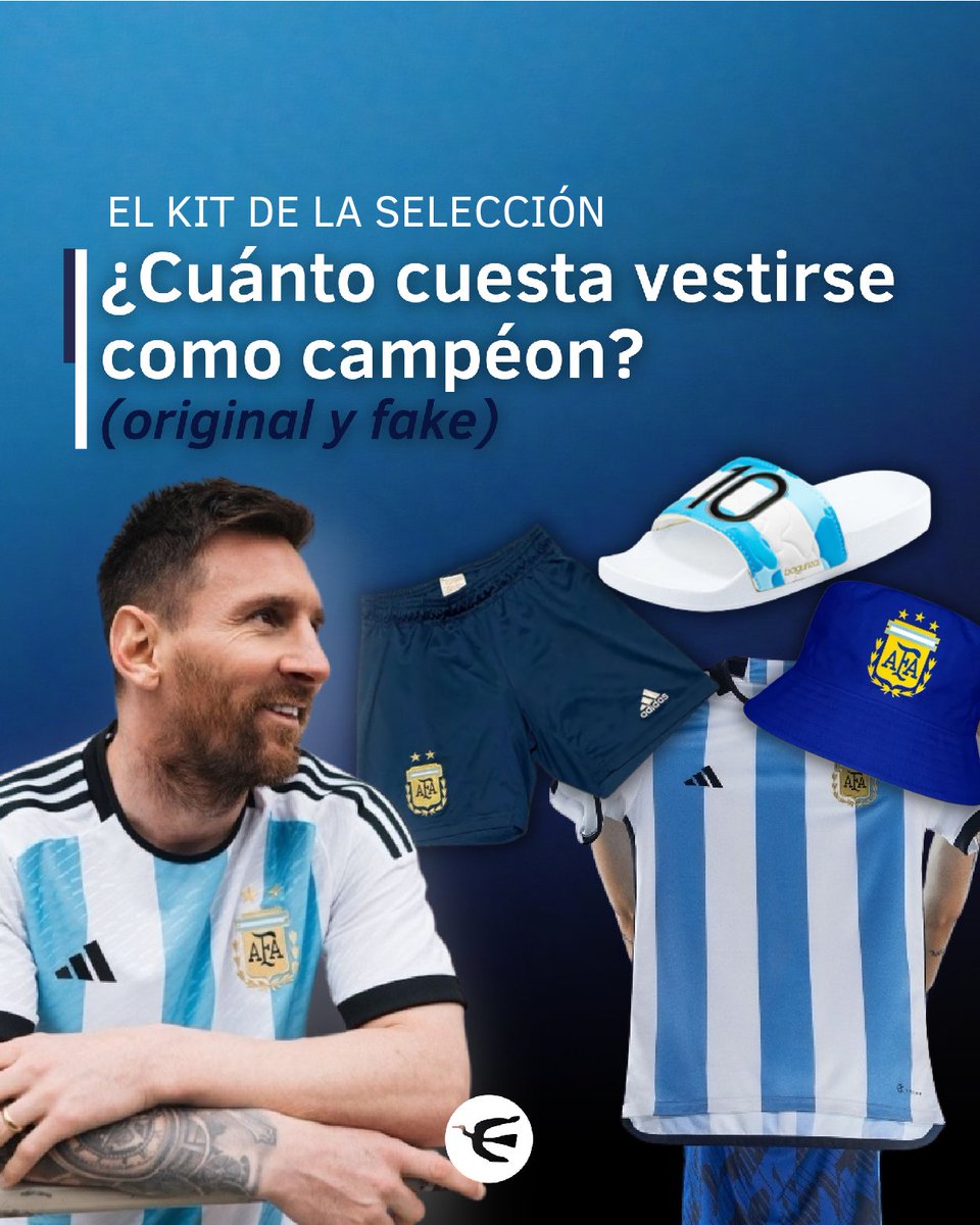 perfilcom's tweet photo. ☀ 🇦🇷Para este #verano, buscamos los precios para vestirnos con un look de #campeones.

👏 Los #pilusos, la tan esperada #camiseta con la tercera, el short deportivo y las ojotas favoritas de #Messi: originales y de segunda mano.

Mirá cuánto sale el #Kit de la #Selección https://t.co/8W9YXKb8IL