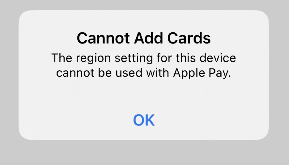 kanzua96's tweet photo. @Matias14330 @ApplePayChile Yo intento agregar la tarjeta de zen a la app wallet y me sale este error :( y tengo puesto ubicación Chile https://t.co/lBi0w9Ax56