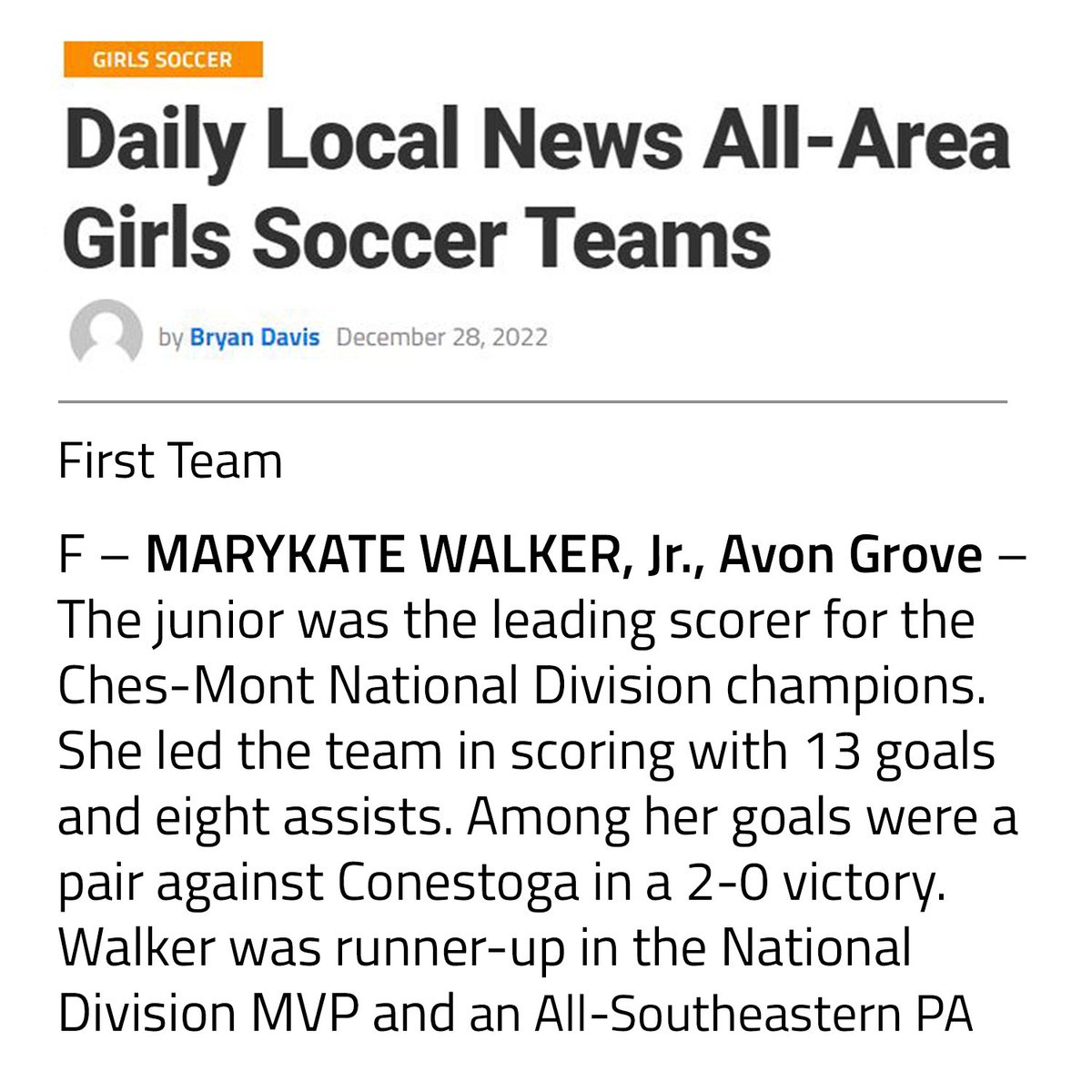 MK_Walker2024's tweet photo. Grateful to have been named All-Area, First Team and loved the new challenge of playing the 10 for high school this year!!!! 

@AvonGrove_HS @sportingdesoc 
@EPaODP @EdwardsChris1 https://t.co/rhmAZZ5HFD