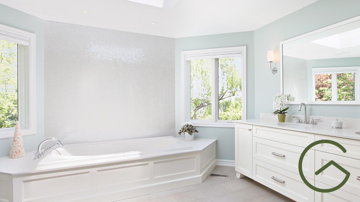 From dark &amp; dated to bright &amp; spacious. Check out this updated ensuite #bathroomrenovation for long-term homeowner. Separate water closet, custom non-toxic vanity &amp; matching tub skirt millwork &amp; an oversized 4′ x 6′ shower. dld.bz/gz7BC #Toronto #aginginplace