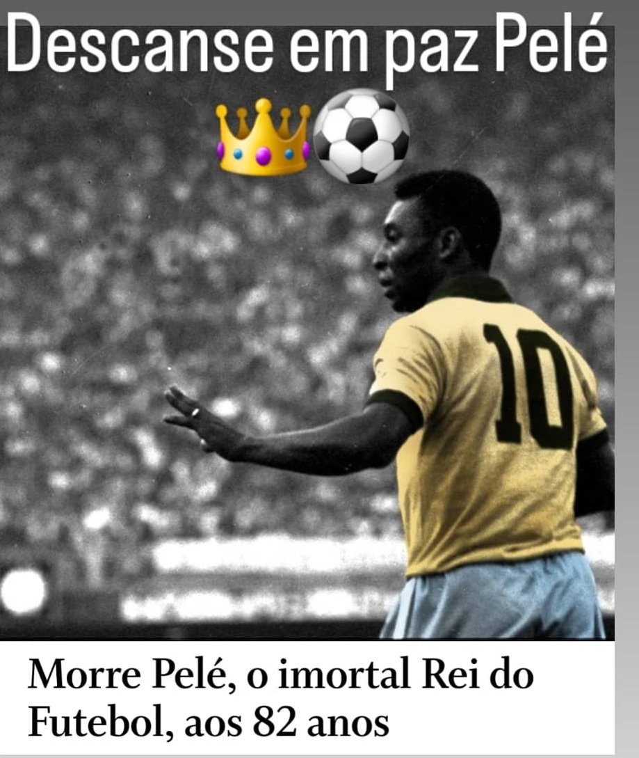 Morre o 👑⚽, Pelé
#Pele ficará eternamente em nossa memória.
Descanse em Paz 🙏