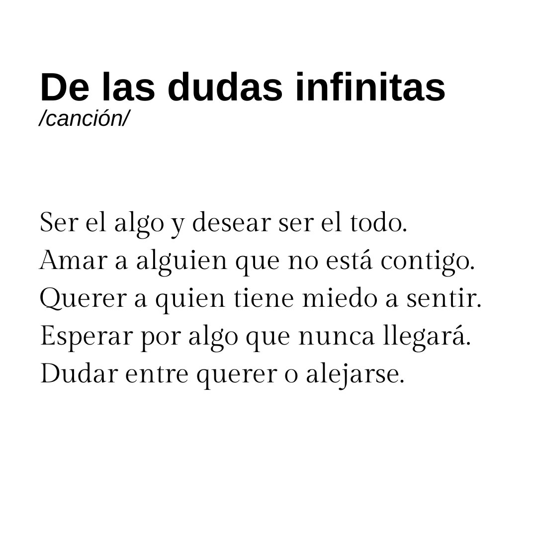 Este es el significado para nuestros seguidores de la canción #delasdudasinfinitas de #supersubmarina 
Qué significa para ti?
