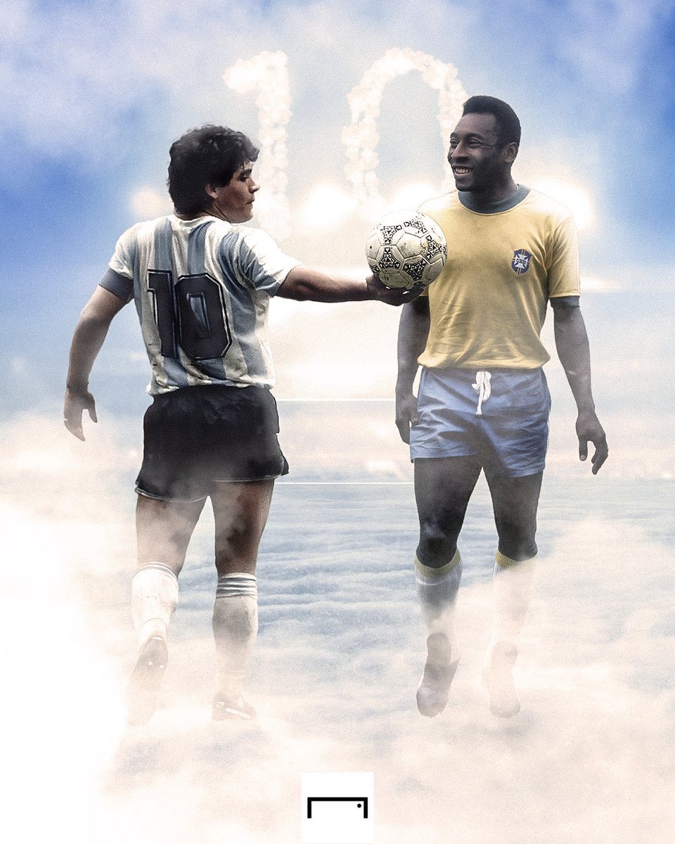 Silverraca's tweet photo. One day, I hope we can play football together in the sky” - Pele’s message after Diego Maradona died in 2020.

Rest Easy Legend 🙏

#RIPPele #Pele https://t.co/8U72OqmmRk