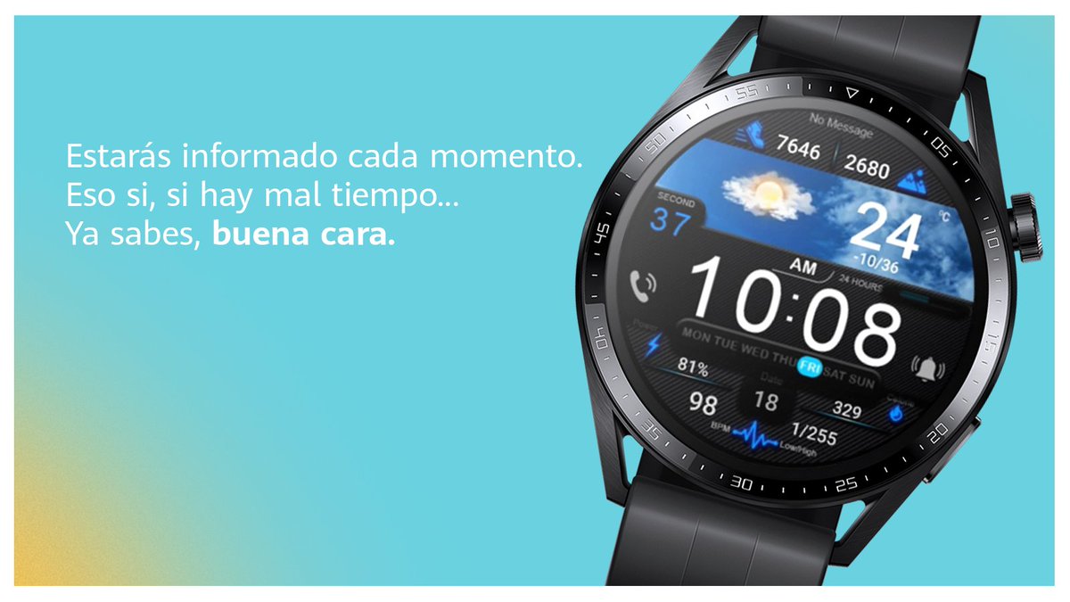 El tiempo está como todo, un poco loco 🤪. Por eso queremos que salgas de casa con la seguridad de que estás informado en cada momento 🌨️☂️🌞☁️. Te contamos en nuestro último #HUAWEIUnlocked cómo ver el tiempo en tu smartwatch HUAWEI ⌚.