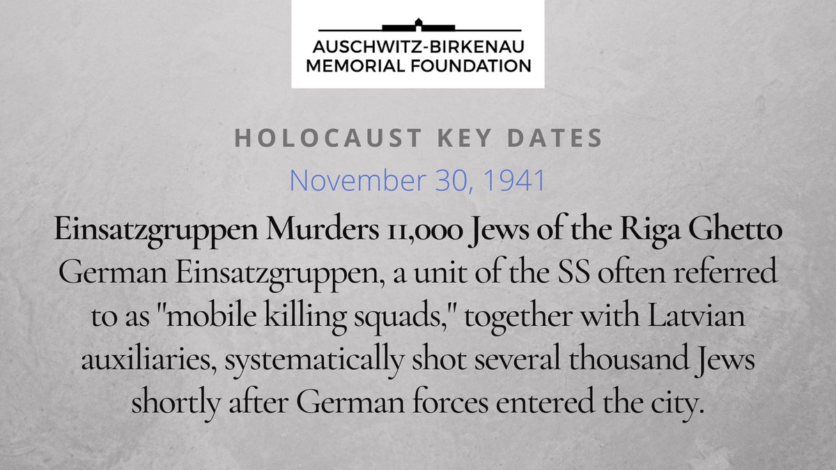 #otd November 30, 1941: Einsatzgruppen carries out mass murder of 11,000 Jews in the Riga Ghetto #holocausthistory #wwii