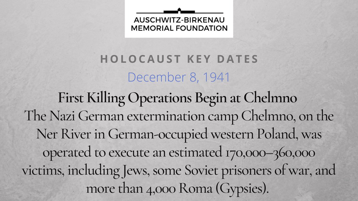#otd December 8, 1941: First killing operations begin at #Chelmno #holocausthistory #wwii