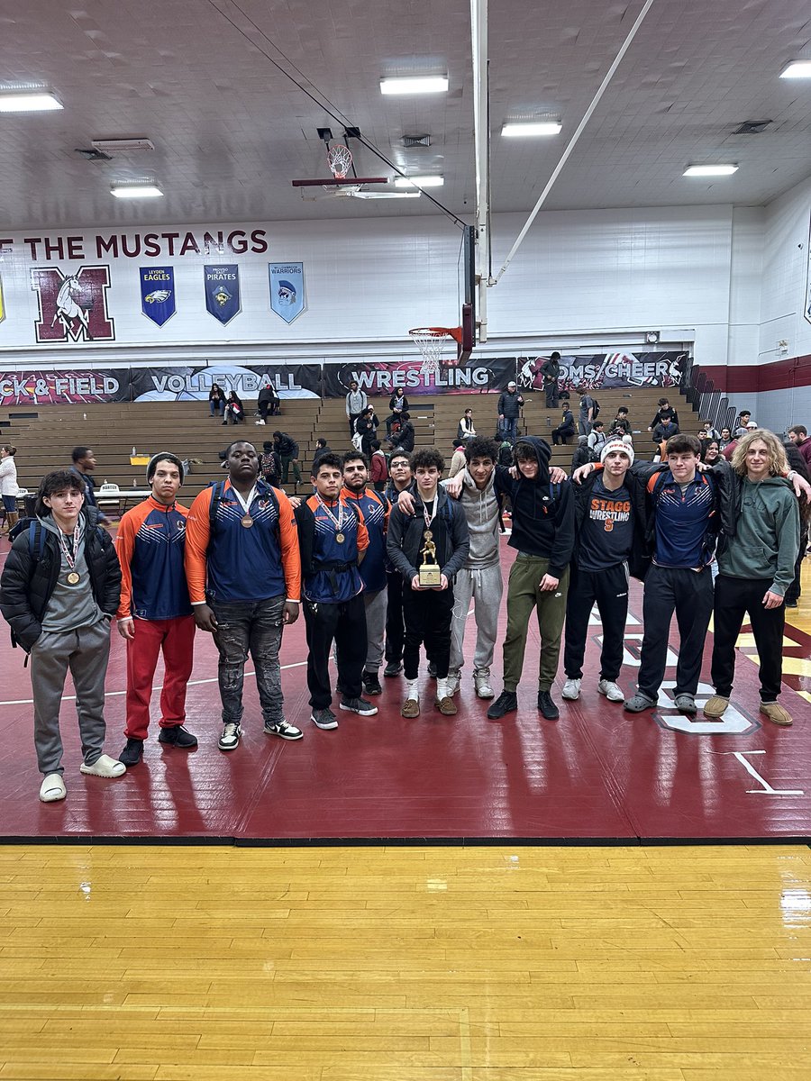 Congrats to the Chargers who took home third place as a team in the Morton East invitational. Jamie Corral, Anas Ahmed, Cian Moran, Christian Ibarra, and Terrell Williams all placed third individually at their weights as well. Great work <a href="/StaggAthletics/">StaggAthletics</a> <a href="/StaggHighSchool/">Stagg High School</a>