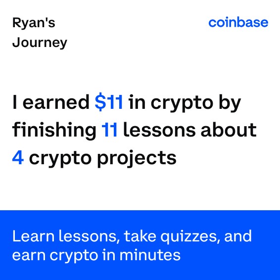 RyanMHartley's tweet photo. I've earned $11 so far by learning about crypto on @Coinbase. See how much you can earn at: https://t.co/Zdn79PVdRS https://t.co/YzENKNmvRa