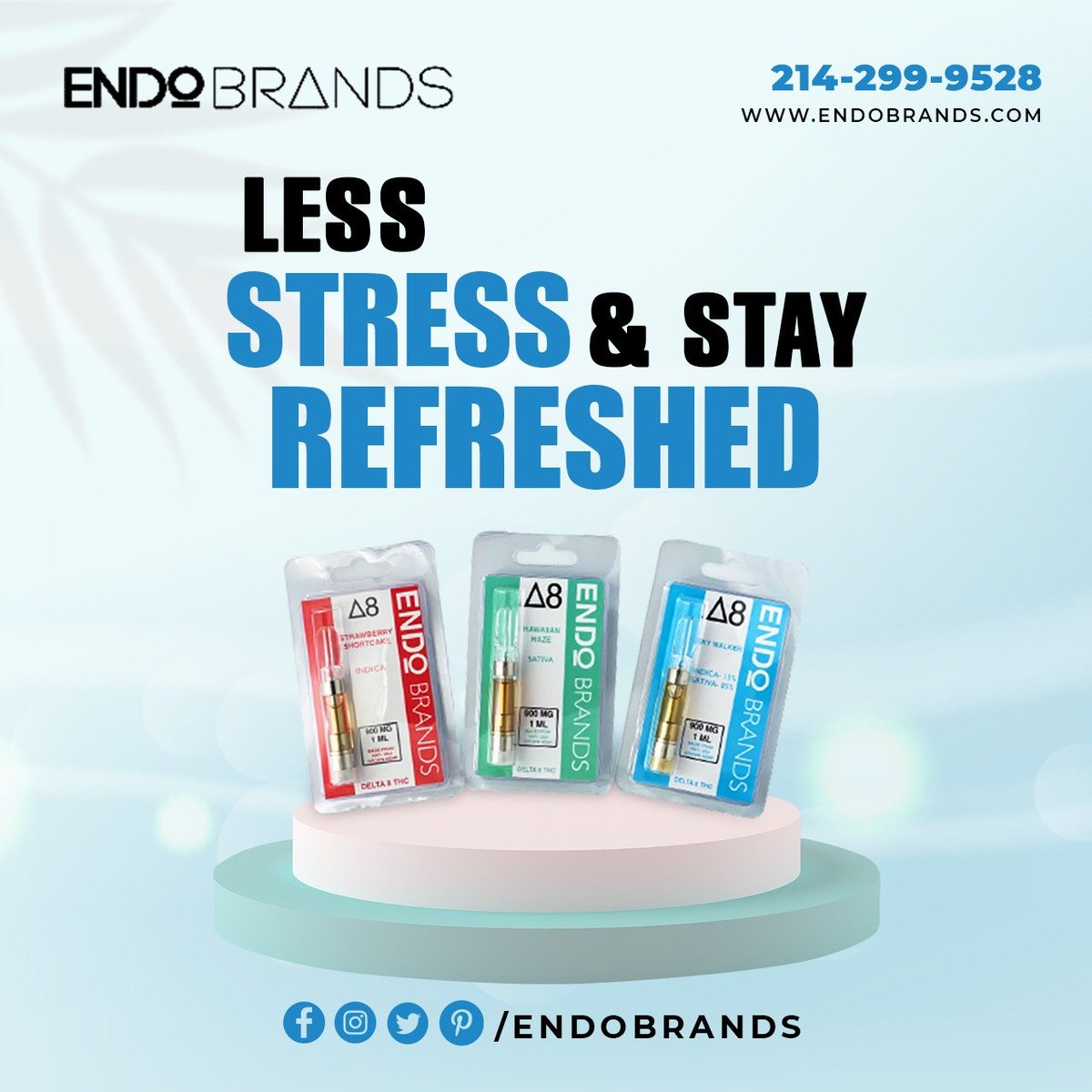 EndoBrands's tweet photo. Whether you are looking to relax, relieve stress, or manage pain, cannabinoid vapes can help you achieve your wellness goals. At ENDO, we got them in a variety of flavors and strengths, so you can find the perfect one. 😁 https://t.co/2gA60TL2Tb

#medicinalherbs #cbdproduct #ENDO https://t.co/HDFgT9aYfF