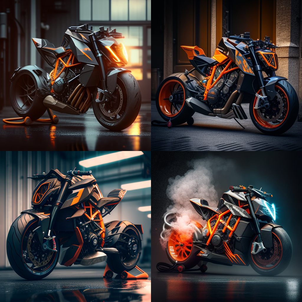KiloMotorcycles's tweet photo. AI generated vehicle concept art with midjourney. Prompts: “ktm superduke electric concept”
.
#AIArt #Midjourney #VehicleConcepts #MotorcycleConcepts #KiloMotorcycles #Motorcycle #CustomMotorcycle #MotoLife #Kilo #MotorcycleDesign #Drawing #Photoshop #Illustration #BikeDesignPro https://t.co/t2LcjdlNFV
