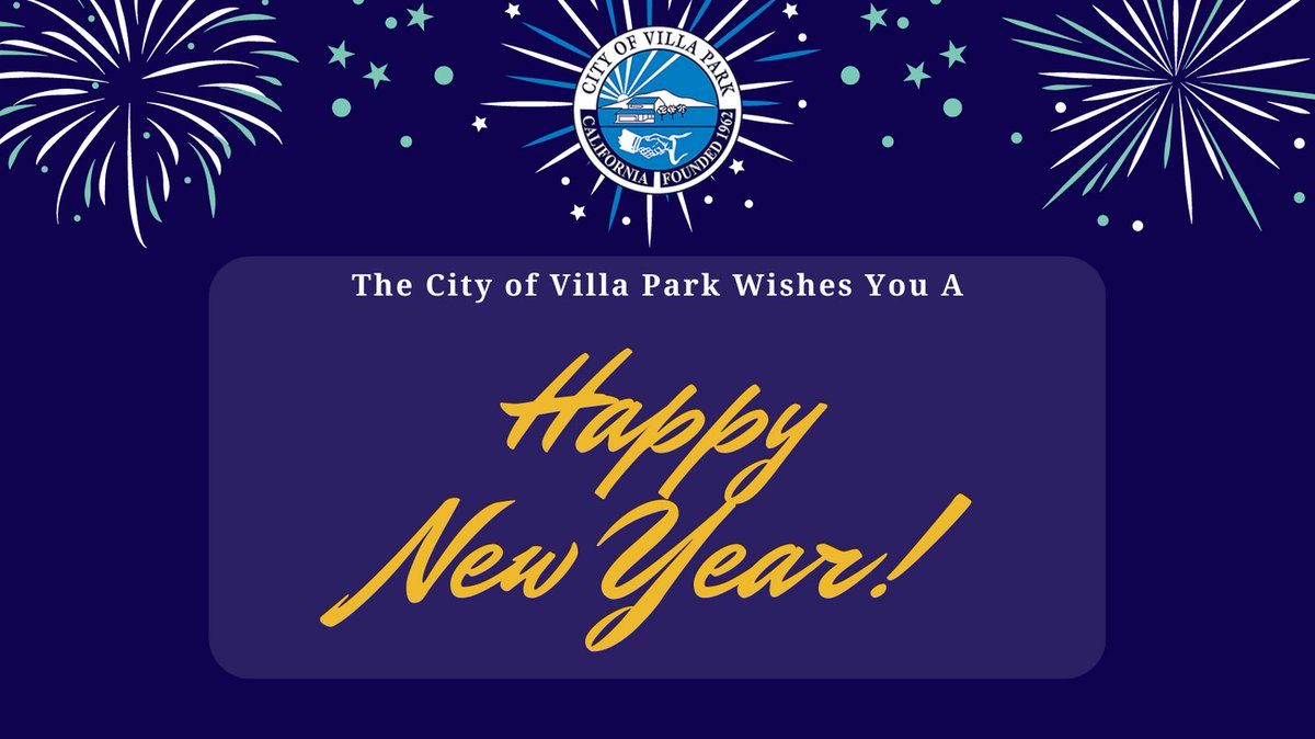 The City of VP wishes you a happy and safe New Year's weekend! City Hall will be closed Friday, January 30th, and Monday, January 2nd, and will reopen Tuesday, January 3rd during regular business hours.