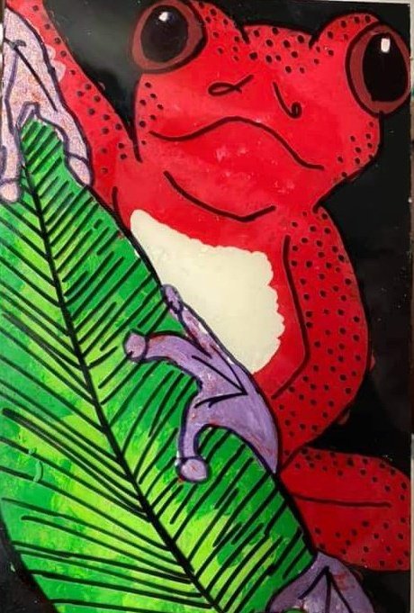 EnchantTrazz's tweet photo. Oophaga pumilio design Made on Glass. #glass #glassart #glasspainting #mycreation #animal #exotic #ArtOfTheDay #artontwitter #artoninstagram #NeverGiveUp #followyourdreams https://t.co/auk47ESo9Y