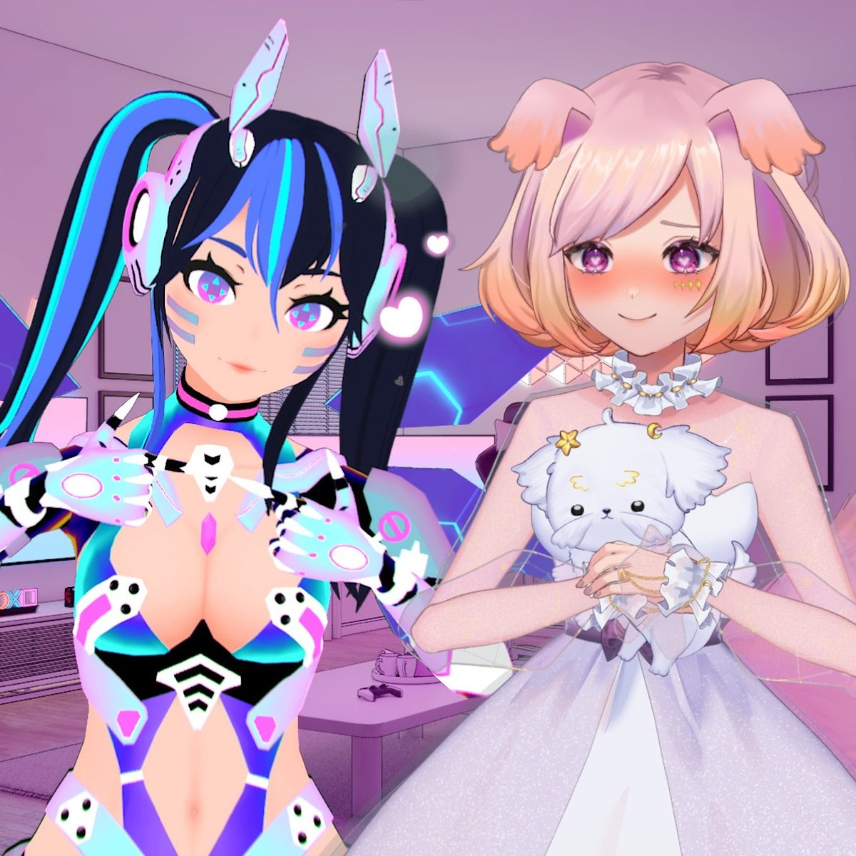 Dark / Pink GF aesthetic 💙💜 feat @ChibiMiharu 

#vtuberprom #vtubers https://t.co/zNDapYG44e
