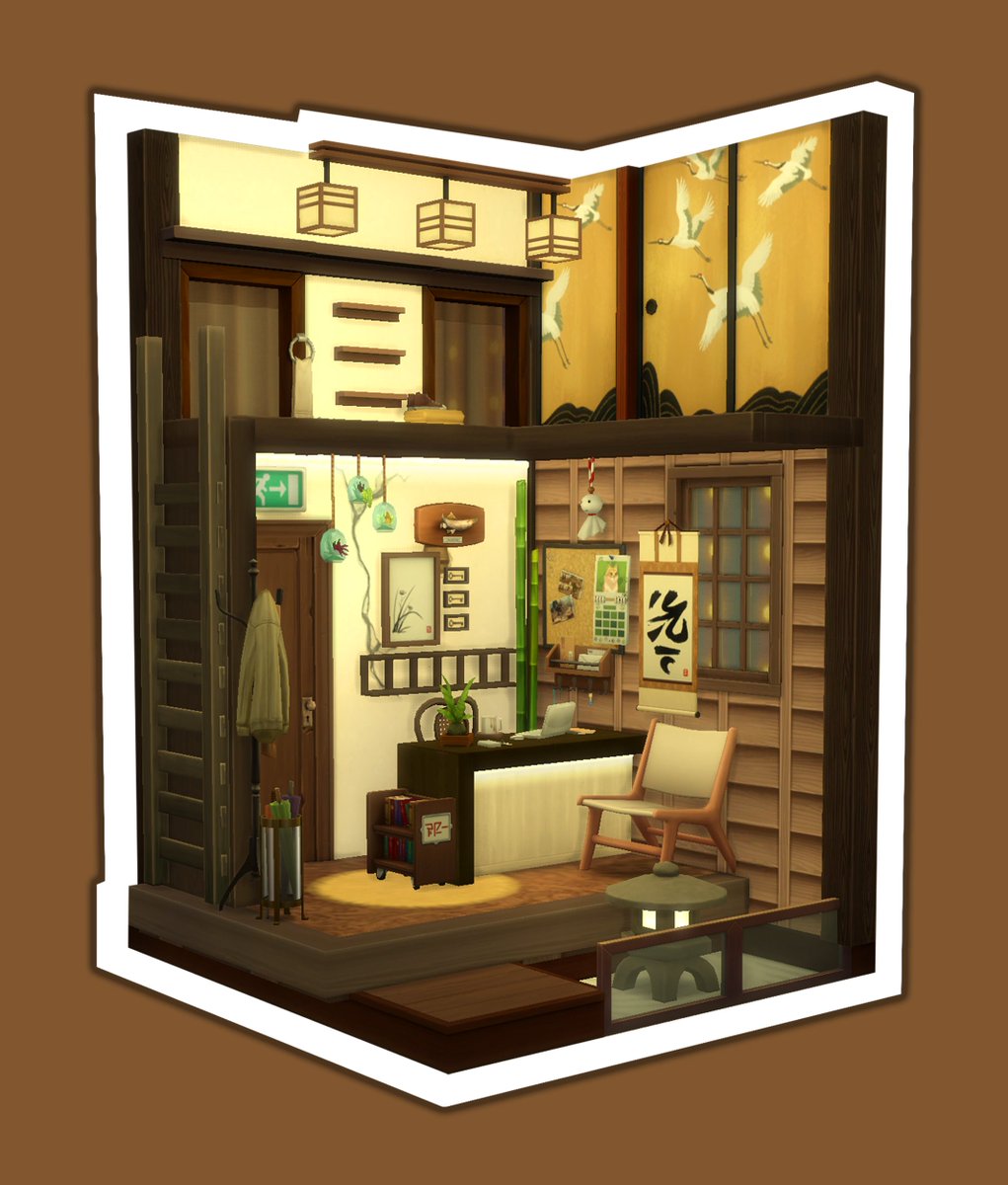 rtiedjens's tweet photo. Day 29 of the #Decbuild22 Sims 4 build challenge by 
@sims4ideas
Theme: "Brown is the color" My attempt at a capsule hotel https://t.co/JDXwNwa33C