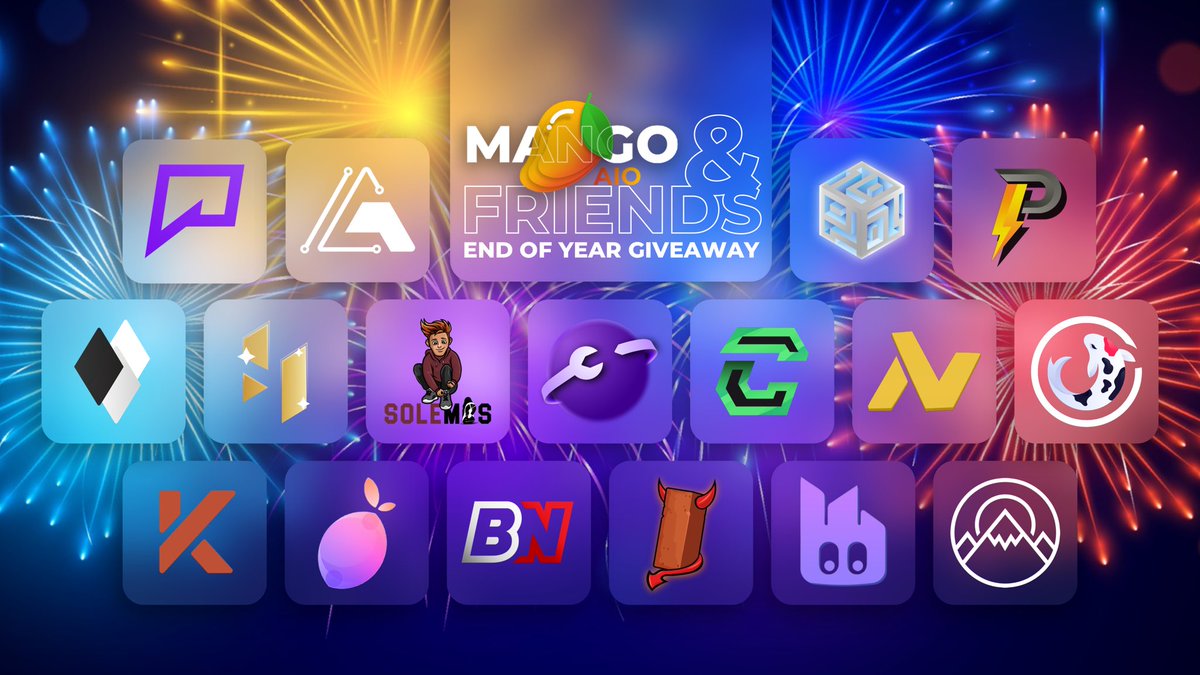 Mango &amp; Friends

<a href="/MangoAIO/">MangoAIO</a> <a href="/AdonisBots/">AdonisBots</a> <a href="/NATAIOBOT/">NATBOT</a> <a href="/Koi_AIO/">Koi AIO</a> @botem_official <a href="/sneakytools_/">SneakyTools</a> @HypeBrand_ <a href="/Nootify/">Nootify</a> <a href="/BestNotify/">Best</a> @Checkouters <a href="/satanbricks/">Satanbricks</a> <a href="/solemates_de/">Solem8s</a> <a href="/PorterProxies/">Porter Proxies</a> <a href="/WildProxies/">WildProxies</a> <a href="/PrimedProx/">Primed Proxies</a> <a href="/ByteProxies/">Byte Proxies</a> <a href="/TheLemonClub_/">LemonClub</a> <a href="/koch_vpn/">KOCH VPN</a>

Rules and prizes in the comments 🥭🚀