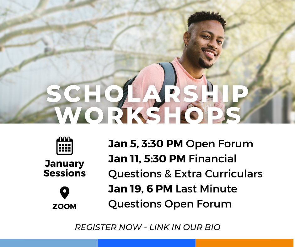 VCCFoundation's tweet photo. VCCF's scholarship applications are open, and we are quickly approaching our January 20 deadline! VCCF's Scholarship Department is hosting free scholarship workshops to help you craft your perfect application. Register for this month's virtual sessions at https://t.co/bqzDUuoQif https://t.co/pvzLL9GYTA