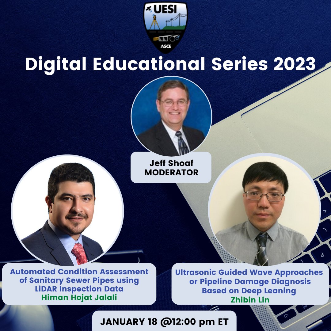 uesi_asce's tweet photo. Join us for a FREE Webinar on #PipelineConditionAssessment using #LiDAR and #DeepLeaning Data initiated by the #ASCE #UESI Pipeline division. REGISTER NOW: https://t.co/4NDADmGkDS https://t.co/NnUh9EXEvm