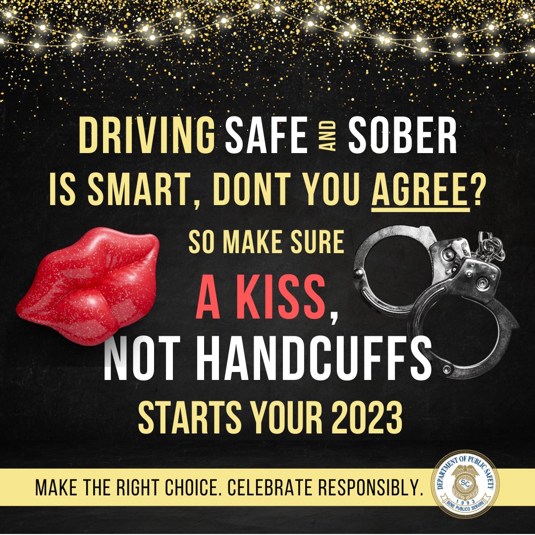 Before you go out to ring in the New Year, remember to drive responsibly - buckle up, eliminate distractions behind the wheel, and never drink and drive.