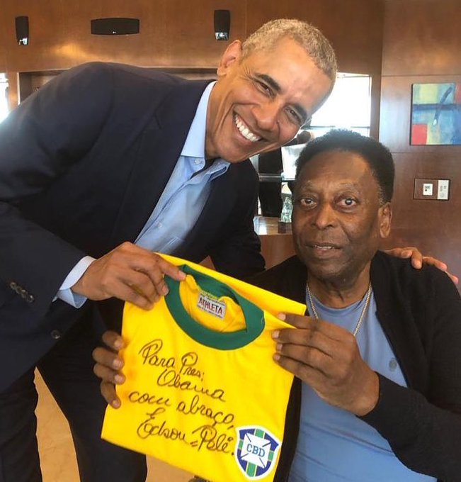 President Obama and Pelé in Brazil.